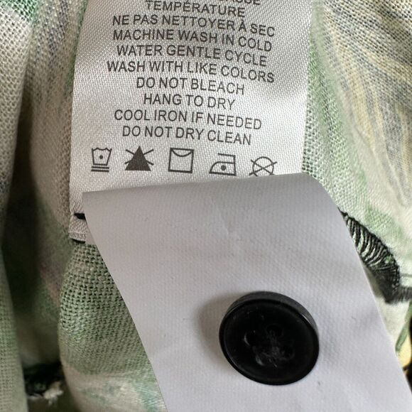 Rachel Roy Linen Blend Popover Top Womens XS Tropical Oversized Boxy Resort NWT - Picture 5 of 9